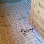 Underfloor heating laid ready for concrete to be poured