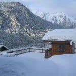 Luxury skiing chalet in Chatel France in the winter garden