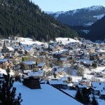 View over Chatel village in france, skiing spot, portes du soleil
