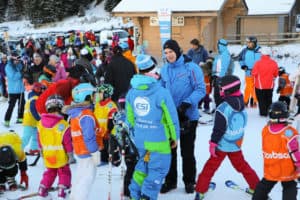 ESI ski instructors and children