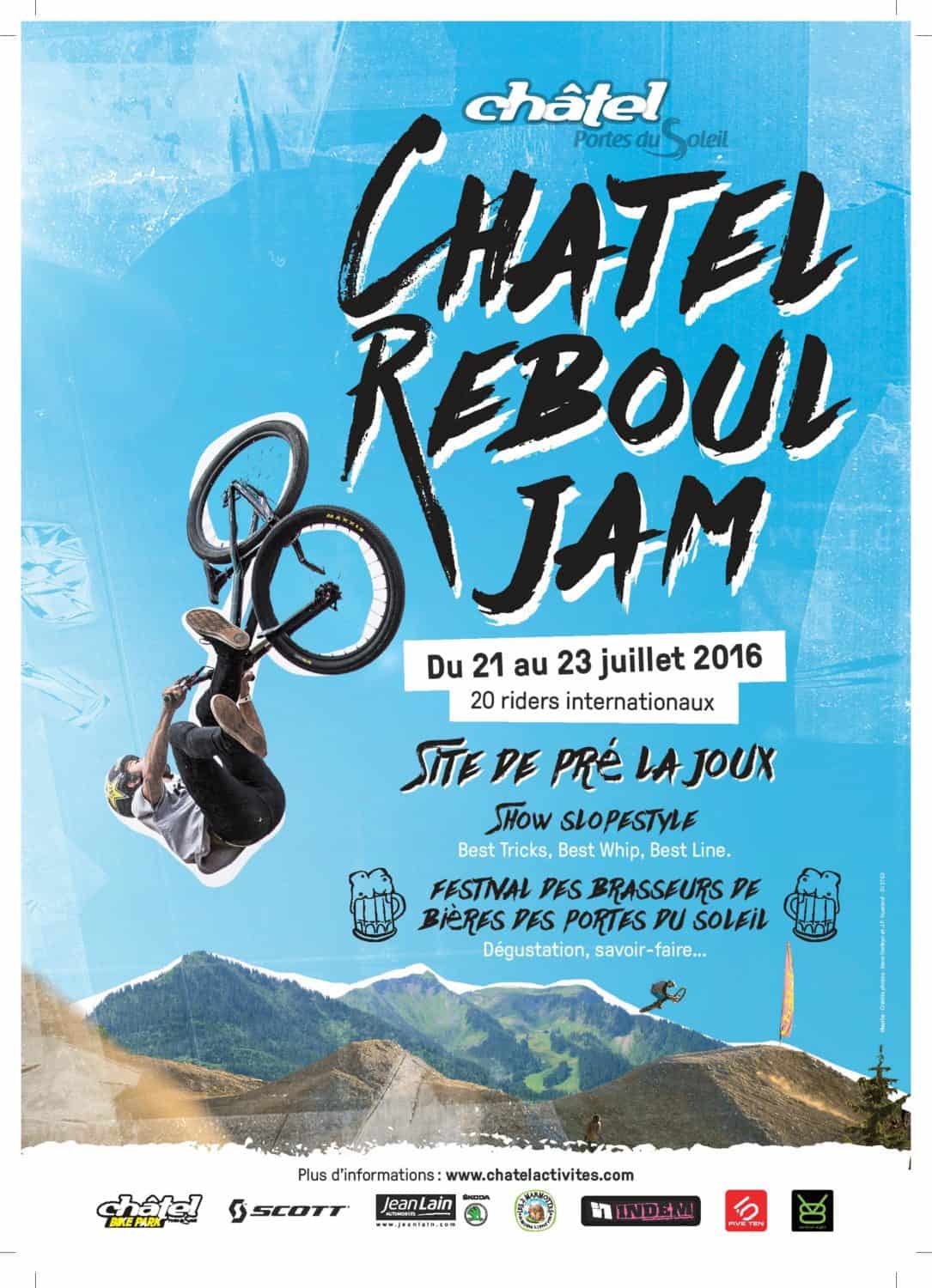 Portes du soleil mountain bikers head to the Chatel Reboul Jam poster
