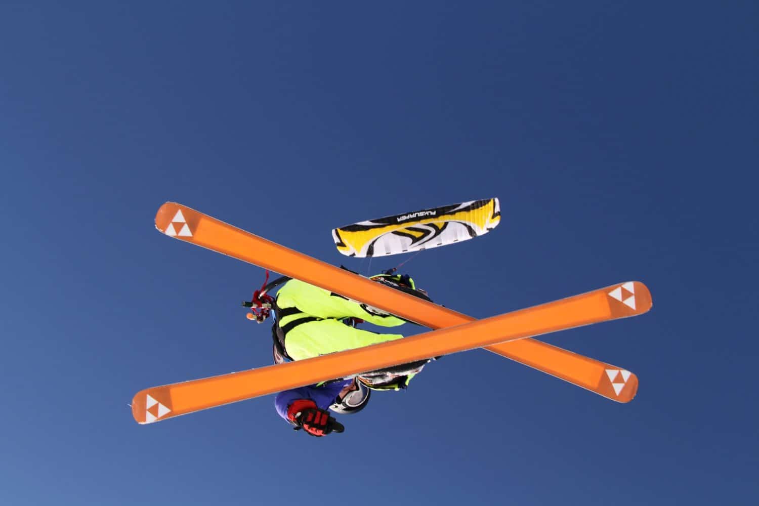 Para-skiier flying through the air