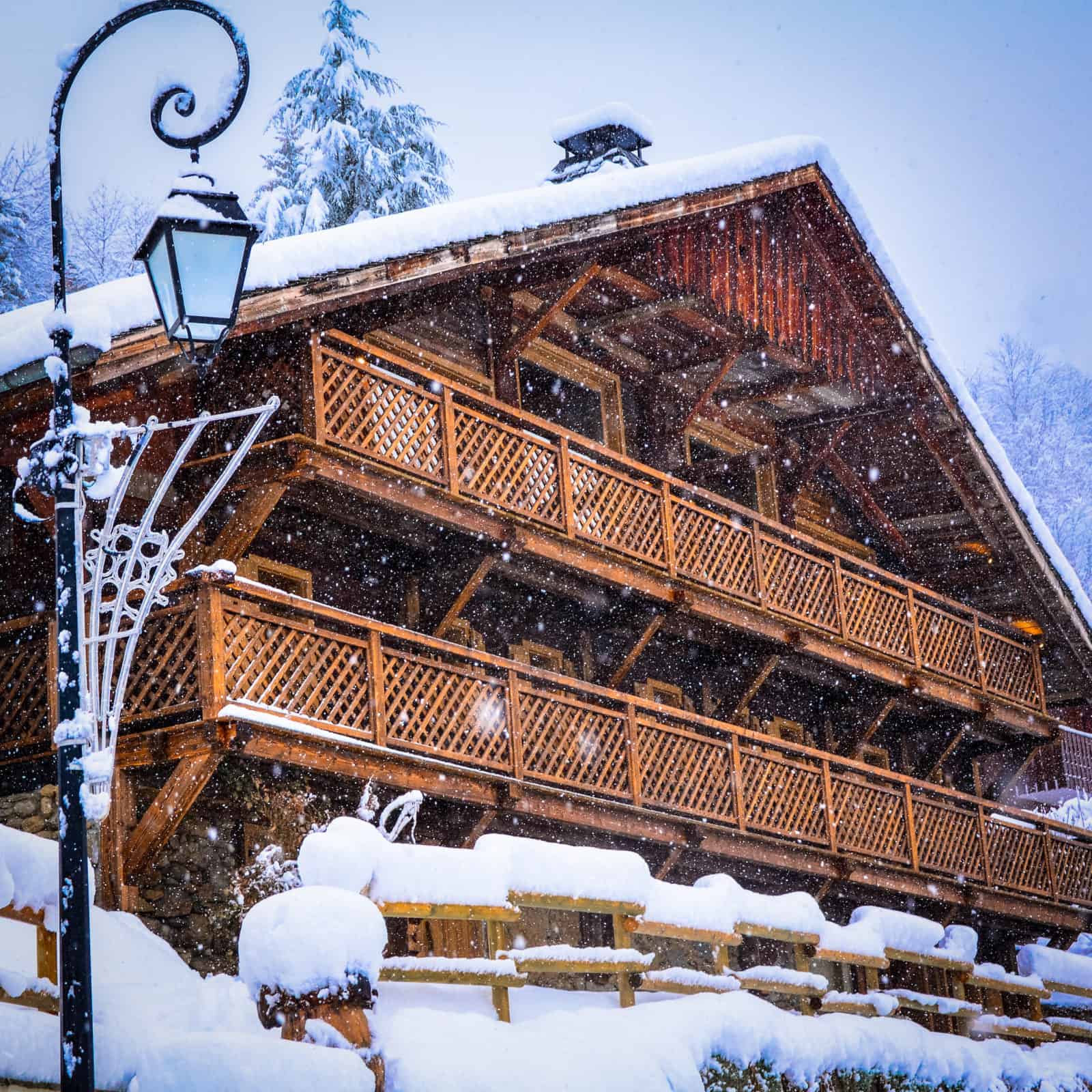 luxury catered ski chalet in snow - La Grange au Merle by Clarian Chalets