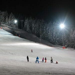 night skiing at Chatel